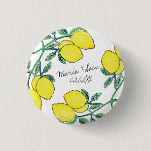 Aquarell-Zitronen-Script-Hochzeit   Button