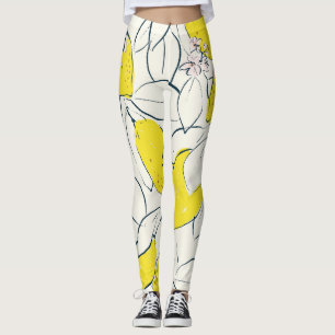 Aquarell-Zitronen-Zitrus-Nahtloses Muster Leggings