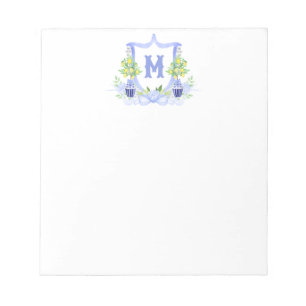 Aquarell-Zitronenbaum-Monogrammwappen Notizblock