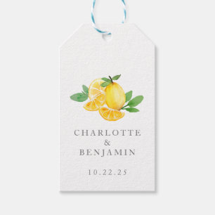 Aquarell-Zitronenfrucht personalisiert Geschenkanhänger