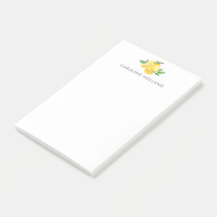 Aquarell-Zitronenfrucht personalisierte Schreibwar Post-it Klebezettel