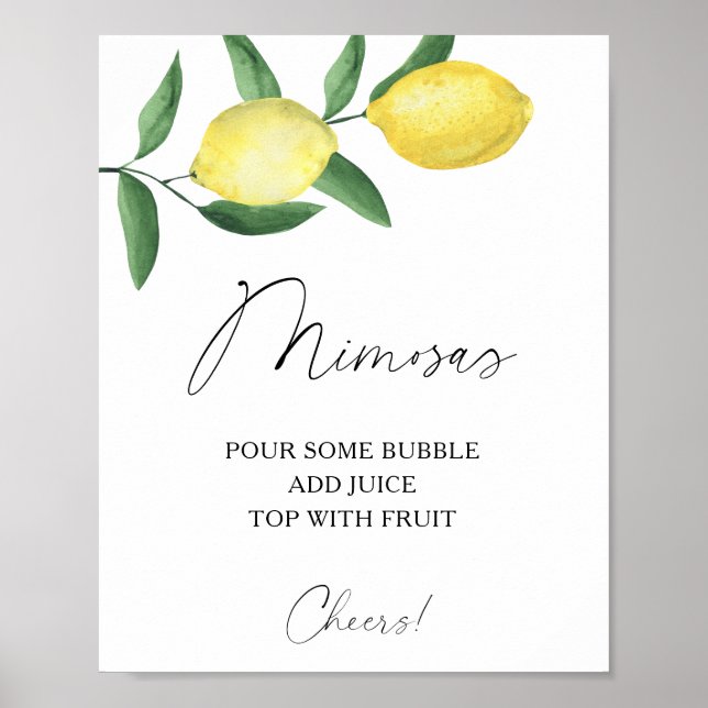 Aquarell-Zitrus-Limone - Mimosas Poster (Vorne)