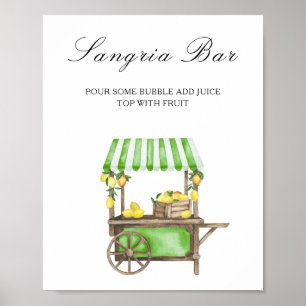 Aquarell-Zitrus-Limone - Sangria-Bar Poster