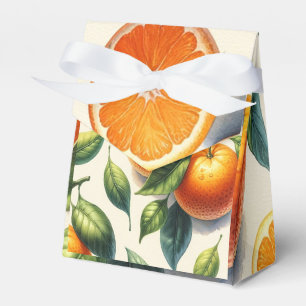 Aquarell-Zitrus-Orangen-Blätter-Hochzeit Geschenkschachtel