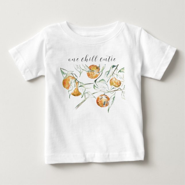 Aquarell Zitrusfrüchte Chill Clementine Süsse Baby T-shirt (Vorderseite)