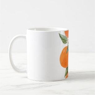 Aquarell-Zitrusfrüchte Orange Zitrone Kaffeetasse