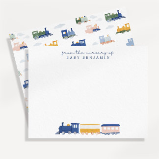 Aquarell-Zug Baby-Jungen-Kinderzimmer Grußkarte Einladung