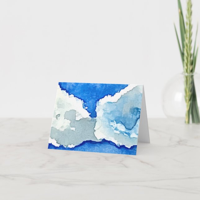 Aquarell Zwei Wolken Gemälde gefaltet (Vorderseite)
