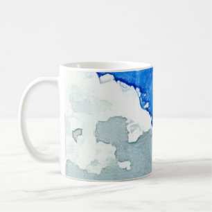 Aquarell Zwei Wolken Himmel Malerei Kaffeetasse