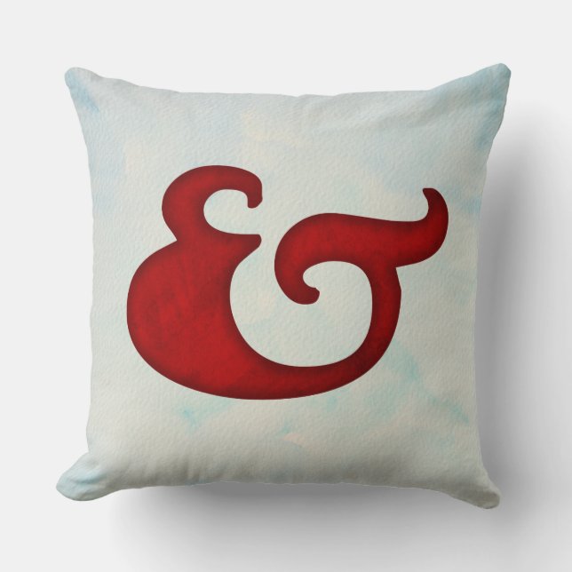 AquarellAmpersand Nautik | Extravagant Rot und Zei Kissen (Vorderseite)