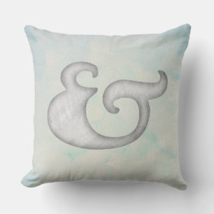 AquarellAmpersand Nautik   White & Sky Kissen