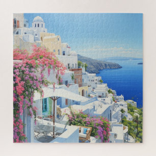 Aquarellansicht des Santorini-Puzzles