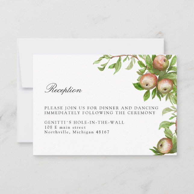 Aquarelläpfel Hochzeitskarte RSVP Karte (Vorderseite)