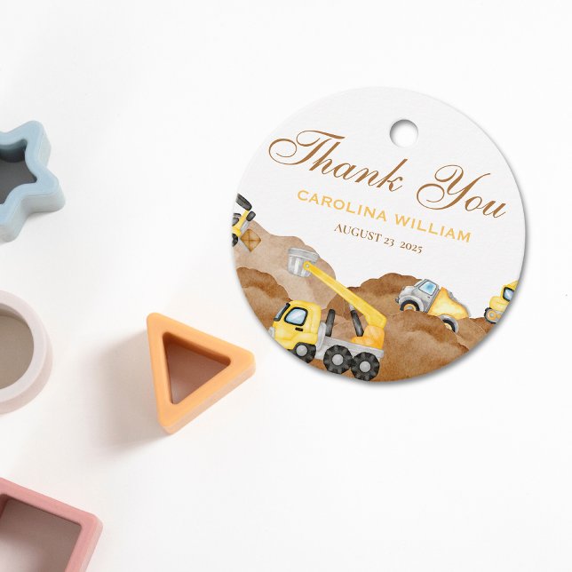 Aquarellbaby im Bau Babydusche Geschenkanhänger (Von Creator hochgeladen)