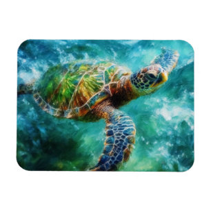 Aquarellbad Meeresschildkröte Flexibel Magnet