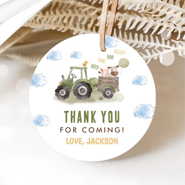 Aquarellbahn Bauernhof 1. Geburtstag Geschenkanhänger (Von Creator hochgeladen)