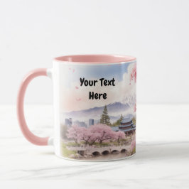 Aquarellbahn Sakura Kirchenbronnen und Aussicht au Tasse