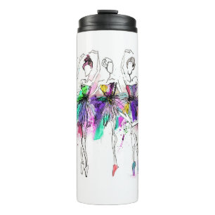 Aquarellballerinas: Illustration des hellen Tanzes Thermosbecher