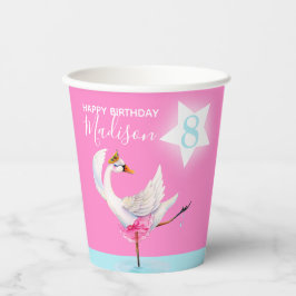 Aquarellballet Schwänzerin Tochter 8. Geburtstag Pappbecher
