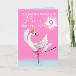 Aquarellballett-Enkelin 9. Geburtstag Karte