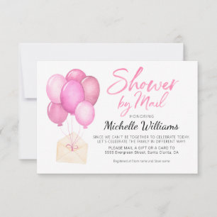 Aquarellballon Virtual Baby Showkarte Mitteilungskarte