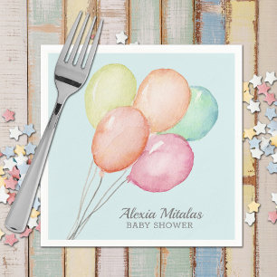 Aquarellballons auf Blue Baby Dusche Serviette