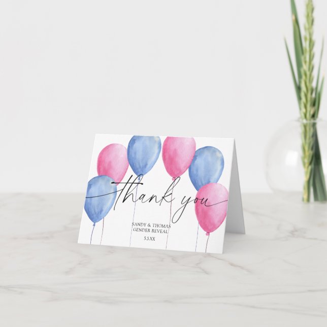 Aquarellballons Danke für die Gender-Enthüllung (Vorderseite)