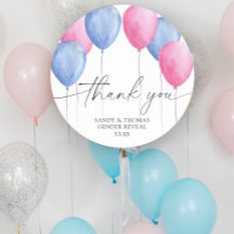 Aquarellballons Danke für die Gender-Enthüllung