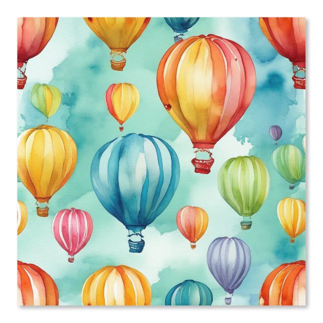 Aquarellballons Whimsikfarbenes Kinderzimmer Tapete (Vorderseite)