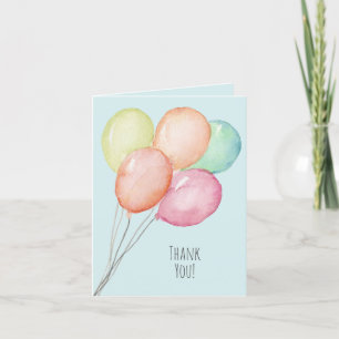 Aquarellballons zum 1. Geburtstag Dankeskarte