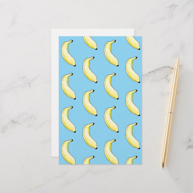 Aquarellbanane Briefpapier (Vorderseite/Rückseite Beispiel)