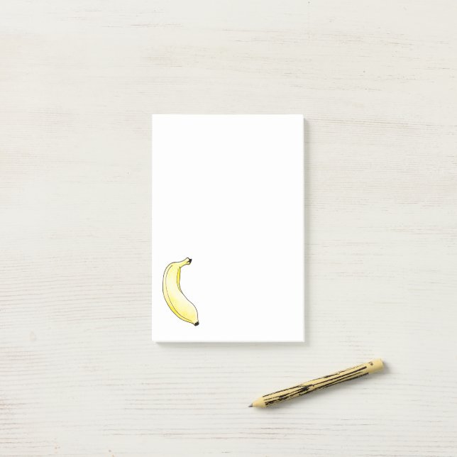 Aquarellbanane Post-it Klebezettel (Auf Schreibtisch)