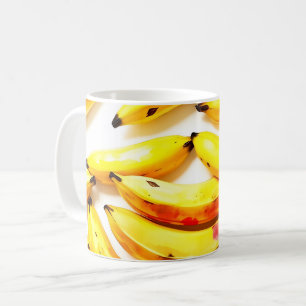 Aquarellbananen mit weißem Untergrund Kaffeetasse