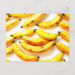 Aquarellbananen mit weißem Untergrund Postkarte