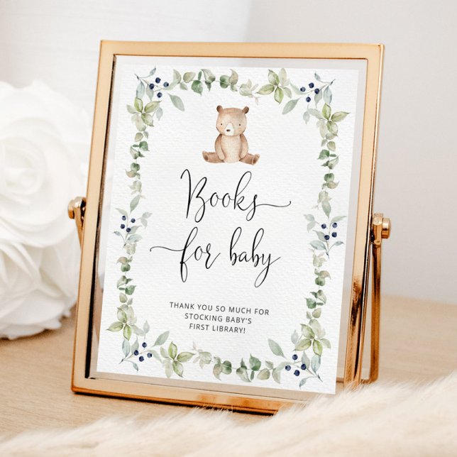 Aquarellbär, Eukalyptusbücher für Kinder Poster (Von Creator hochgeladen)