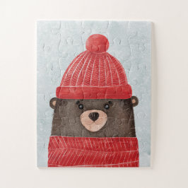 Aquarellbär niedlich. Weihnachtswaldtier