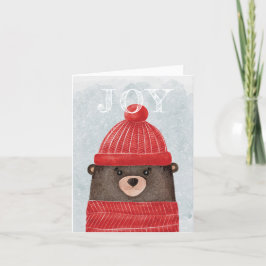 Aquarellbär niedlich. Weihnachtswaldtier Feiertagskarte