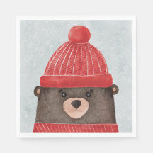 Aquarellbär niedlich. Weihnachtswaldtier