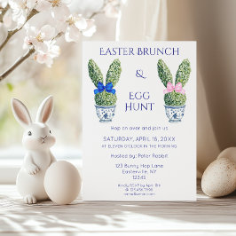 Aquarellbär Ostern Brunch und Eierjagd Einladung