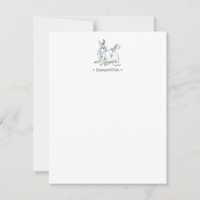 Aquarellbär Personalisiertes Geschirr Mitteilungskarte (Vorderseite)