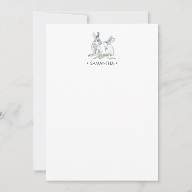 Aquarellbär Personalisiertes Geschirr Mitteilungskarte (Vorderseite)