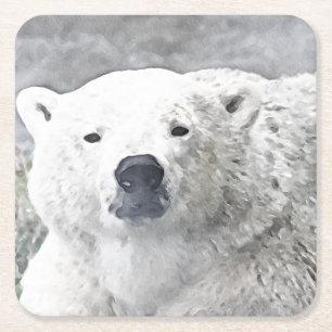 Aquarellbär Rechteckiger Pappuntersetzer