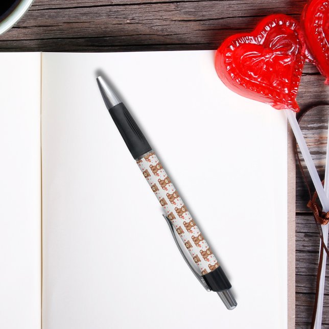 Aquarellbär Valentinstag Kugelschreiber (Adorable Watercolor Bear Valentine Cute Heart Pen)