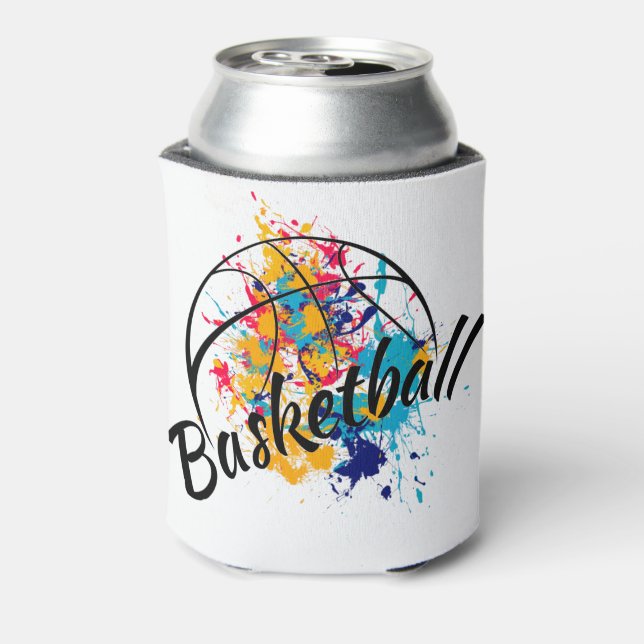 Aquarellbasketball Dosenkühler (Kanne Rückseite)
