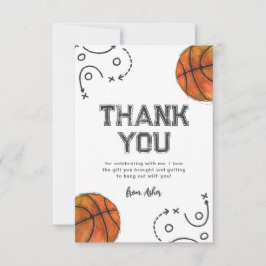 Aquarellbasketball Geburtstag Vielen Dank Dankeskarte