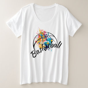 Aquarellbasketball Große Größe T-Shirt