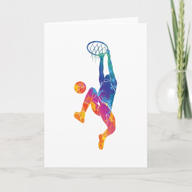 Aquarellbasketball Karte (Vorderseite)