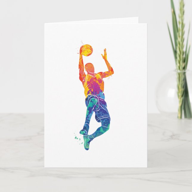 Aquarellbasketball Karte (Vorderseite)