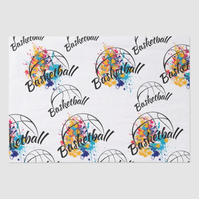 Aquarellbasketball Seidenpapier (Vorderseite)