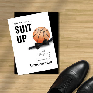 Aquarellbasketball Tuxedo Anzug Up Trauzeuge Einladung